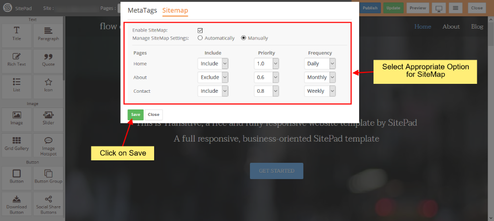 SiteMap – SitePad